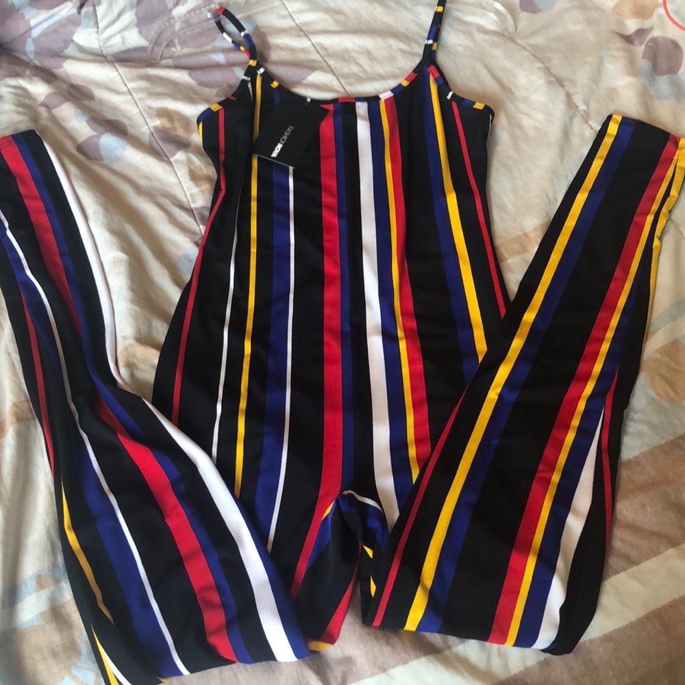 FashionNova Stripe Season Jumpsuit